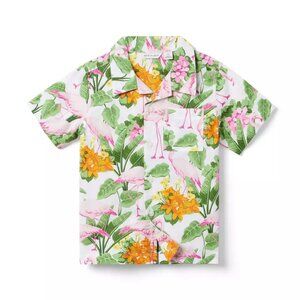 Janie and Jack The Tropical Flamingo Cabana Shirt 2T
